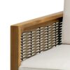 Outdoor 4 Seater Acacia Wood Chat Set With Wicker Accents And Cushions - Teak / Mixed Brown / Beige - Image 22
