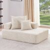 Lounge Frame For Oversized Modular U Shaped Sectional Floor Couch Convertible Compressed Couch, Spacious Foam Filled Sofa - Beige - Image 3