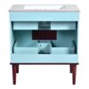 Bathroom Vanity Cabinet With Ceramic Sink Combo Set, Frame Modern Bathroom Storage Cabinet With 2 Drawers - Blue - Image 18