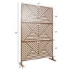 Freestanding Decorative Privacy Screen For Deck Balcony Patio, Metal Privacy Screen - Brown - Image 3