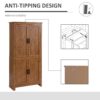 Homcom - 4-Door Kitchen Pantry, Freestanding Storage Cabinet With 3 Adjustable Shelves For Kitchen, Dining Or Living Room - Oak - Image 8
