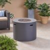 Contemporary 31" Round Fire Pit With 40, 000 Btu - Dark Gray - Image 3