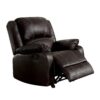 Zuriel - Synthetic Leather 3 Piece Recliner Living Room Set (Sofa Loveseat Chair) - Brown - Image 4