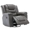 360° swivel And Rocking Home Theater Recliner Manual Recliner Chair With Wide Armrest For Living Room - Gray - Image 11