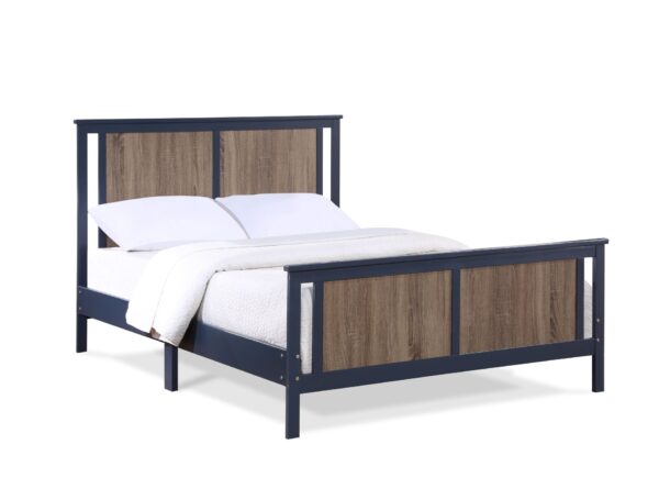 Connelly - Full Bed - Midnight Blue / Vintage Walnut