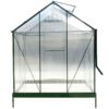 6.3'x4.2'x7' Polycarbonate Greenhouse, Heavy Duty Outdoor Aluminum Walk-In Green House Kit With Rain Gutter, Vent And Door For Backyard Garden - Green - Image 4