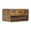 Large Floating Curve Open Slot Bedside Table - Beige - Image 3