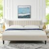 Aspen - King Vertical Tufted Headboard Platform Bed Set - French Beige - Image 15