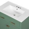Bathroom Vanity With Ceramic Sink, Modern Single Bathroom Cabinet With 2 Doors And A Shelf, Soft Close Doors - Green - Image 26