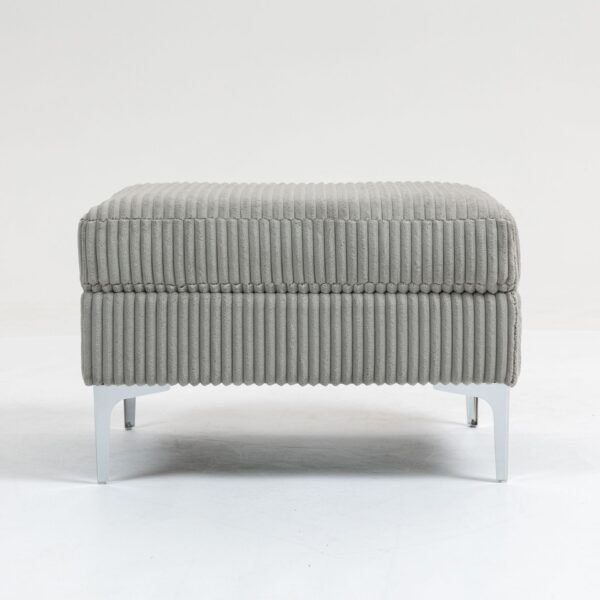 Modular Sectional Sofa Square Ottoman Module, Storage Ottoman Footrest - Gray