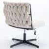 Armless Office Desk Chair No Wheels - White - Image 6