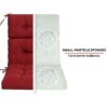 2 Piece High Back Patio Chair Cushion Set, Tufted Adirondack And Rocking Chair Cushions For Garden - Red - Image 5