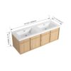 Original 60" Wall Mounted Bathroom Vanity With Double Resin Sink And Soft Closing Doors Plywood - Oak - Image 4