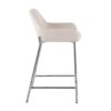 Daniella - Contemporary Fixed Height Counter Stool (Set of 2) - Chrome / Cream - Image 3