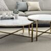 Zaidee - Marble Top Nickel Nesting Table Set - White - Image 4