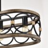 4 Light Rectangular Ellipse Pendant Lights Kitchen Island, Metal Farmhouse Kitchen Pendant Lights, Adjustable Height, Modern Industrial Chandelier For Living Room, Dining Room - Matte Black / Natural - Image 14