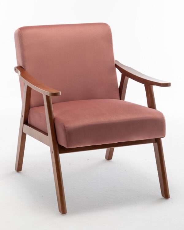 Accent Chair, Classic Mid Century Modern For Extra Seating - Rose
