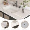 Elegant Marble Vanity Top, 43" Bathroom Vanity With Undermount Sink Sintered Stone, Bianco Carrara Venato - White - Image 8
