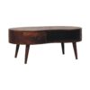 Large Wave Coffee Table, 1 Drawer - Chestnut - Image 2