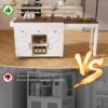 Modern Kitchen Island With Extendable Dining Table & Power Outlet - White - Image 20