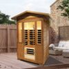 Outdoor DoubleCedar Far Infrared Sauna Room - Natural - Image 2