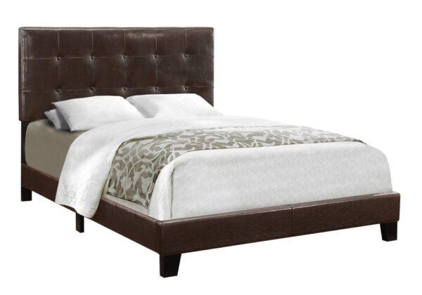 Full Size Bed, Upholstered, Transitional - Brown