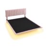 Queen Size Upholstered Bed With Sensor Light And Headboard, Floating Platform Bed - Pink - Image 3