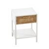 15.74" Rattan End Table With Drawer, Modern Nightstand, Metal Legs, Side Table For Living Room, Bedroom (Set of 2) - White - Image 9