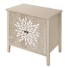 2 Door Carved Storage Cabinet With Adjustable Shelf, Accent Furniture For Living Room, Hallway, Kitchen - Natural - Image 12