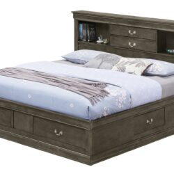Louis Phillipe - King Storage Bed - Gray