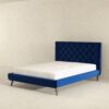 Dillon - Velvet Platform Bed Queen Size - Blue - Image 5