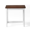 End Table, Farmhouse Side Table, Indoor Outdoor - Brown / White - Image 10