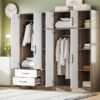6 Door Wardrobe With Shelves And Drawers - Natural - Image 12