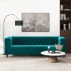 Evelyn - Mid-Century Modern Luxury Chesterfield Sofa - Teal - Image 6