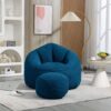 Bedding Bean Bag Sofa Chair High Pressure Foam Bean Bag Chair Adult Material With Padded Foam Padding Compressed Bean Bag With Footrest - Blue - Image 2