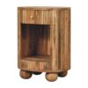 Soba - Ball Open Slot Bedside Table - Light Brown - Image 3