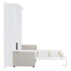 Queen Size Murphy Wall Bed With Sofa, Space Saving - White - Image 6
