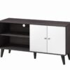 Amidon - TV Stand For Tvs Up To 47.3", With 2 Storage Shelves & 1 Cabinet, Modern Entertainment Centre For TV In Living Room - Dark Gray / White - Image 5