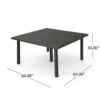 Outdoor Square Rattan Wicker Dining Table - Gray - Image 3