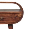 Circular Bedside Table With Open Slot - Caramel - Image 5