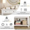 Classic Retro Style Console Table With 3 Top Drawers And Open Style Bottom Shelf - Antique White - Image 7