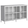 Heavy Duty Metal Modern Sideboard Buffet Cabinet With Storage Premium Steel Storage Cabinet, Adjustable Feet, Glass Doors, Large Capacity Organizer - White - Image 12