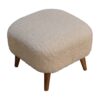 Boucle Square Footstool - Cream - Image 5