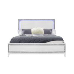 Almera - King Bed Glitter - White