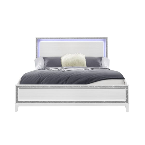 Almera - King Bed Glitter - White