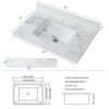 Sintered Stone Bathroom Vanity Top With Rectangular Undermount Ceramic Sink And Backsplash - Carrara White - Image 7