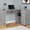 Computer Desk, Home Office, Corner, Storage Drawers, L Shape, Contemporary & Modern - Gray - Image 3