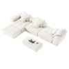 Modern Oversized Modular Sectional Sofa, Sparkling Fabric Soft Cushion Sofa With 6 Pillows, 6 Pieces Diy Combination Tufted Sofa, No Assembly Required - Beige - Image 20