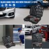 Tool Kit And Socket Wrench Set 216 Pieces Basic Portable Manual Repair Tool Set For Home Use Includes Case And Ratchet Wes And Wrenches - Black - Image 7