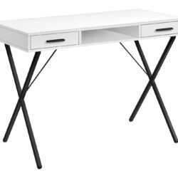 Computer Desk, Home Office, Laptop, Left & Right Set-Up, Storage Drawers, Work, Contemporary, Modern - White